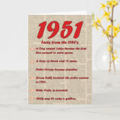 Gelukkige Verjaardag 1951 Geboortejaar nieuws 50's Kaart (Gele Bloem)