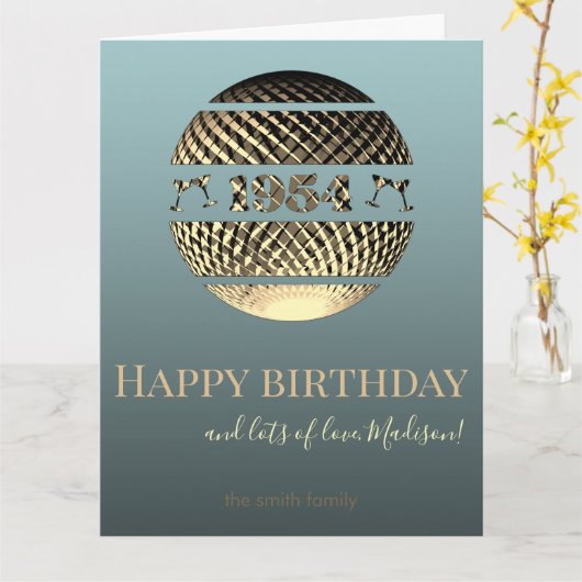 Gelukkige verjaardag 1954 goud 70e bday kaart (Gele Bloem)