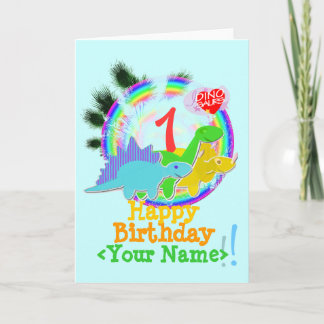 Gelukkige Verjaardag 1 Jaar, de Kaart van Dinos