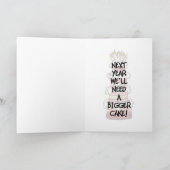 Gelukkige verjaardag - 1 jaar oud kaart (Binnen)