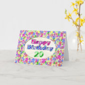 Gelukkige Verjaardag 20 Kaart (Gele Bloem)