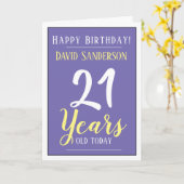 Gelukkige verjaardag 21 jaar oud kaart (Gele Bloem)