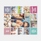 Gelukkige Verjaardag 21e Fotocollage Fleece Deken (Voorkant (Horizontaal))