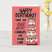 Gelukkige verjaardag - 25 jaar oud kaart (Gele Bloem)