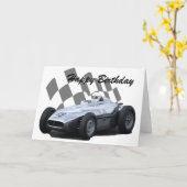 Gelukkige Verjaardag 2 van de vintage Raceauto Kaart (Gele Bloem)