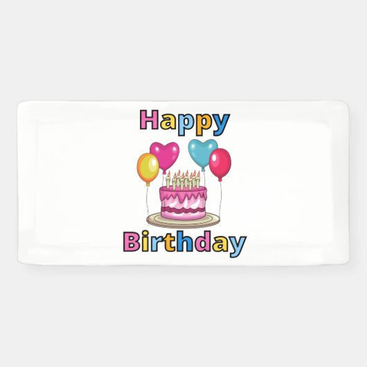 Gelukkige Verjaardag 2x1 Vinyl Vlaggenlijn Spandoek (Horizontaal)