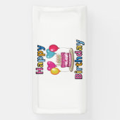 Gelukkige Verjaardag 2x1 Vinyl Vlaggenlijn Spandoek (Verticaal)