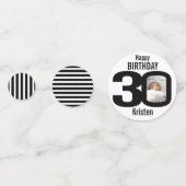 Gelukkige verjaardag 30e naam en fotodocument conf confetti (Achterkanten)