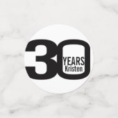 Gelukkige verjaardag 30e naam en fotodocument conf confetti (Kleine voorkant)