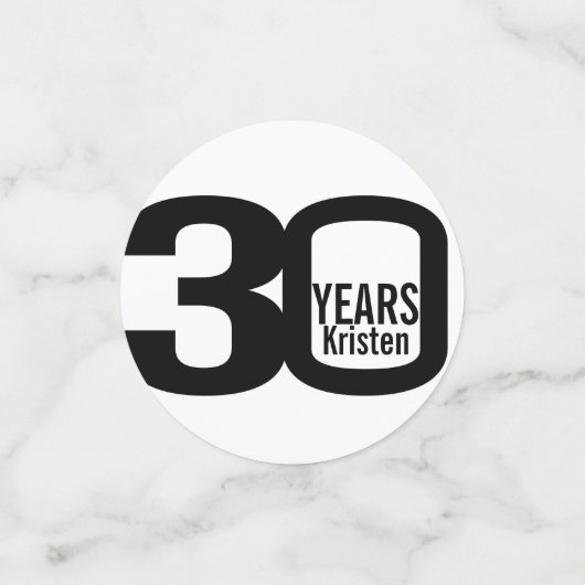 Gelukkige verjaardag 30e naam en fotodocument conf confetti (Kleine voorkant)