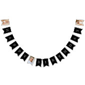 Gelukkige Verjaardag 3-Foto Zwart & Wit Vlaggetjes (Alle)