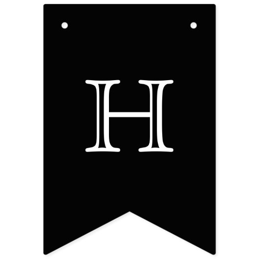 Gelukkige Verjaardag 3-Foto Zwart & Wit Vlaggetjes (Tweede vlag)