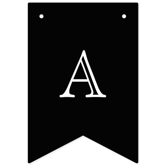 Gelukkige Verjaardag 3-Foto Zwart & Wit Vlaggetjes (Derde vlag)