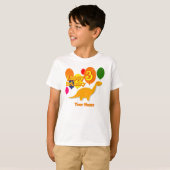 Gelukkige verjaardag 3 jaar ballon dinosaurussen T T-shirt (Voorkant volledig)