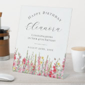 Gelukkige Verjaardag 40 Augustus Geboorte Bloem We Reclamebord Met Voetstuk (Insitu)