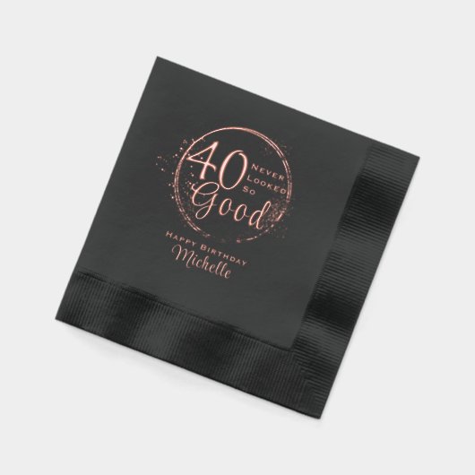 Gelukkige verjaardag 40 Nooit zag het er zo goed u Folie Servetten (Links)