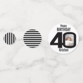 Gelukkige verjaardag 40e naam en fotodocument conf confetti (Achterkanten)