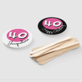 Gelukkige Verjaardag 40ste Roze Aangepaste Naam Ha Handwaaier (Niet-gemonteerd)