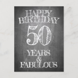 Gelukkige verjaardag - 50 jaar en fantastisch feestdagenkaart