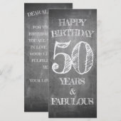Gelukkige verjaardag - 50 jaar & Fabulous (Voorkant / Achterkant)
