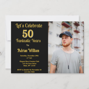 Gelukkige Verjaardag 50 Jaar Foto Vijftig Feest Kaart