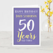 Gelukkige verjaardag 50 jaar oud kaart (Gele Bloem)