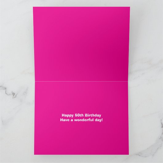 Gelukkige verjaardag 50 roze sterren aangepaste na kaart (Binnen)