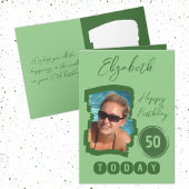Gelukkige verjaardag 50 vandaag voeg groene foto t kaart