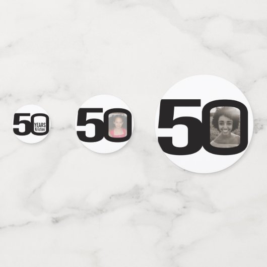 Gelukkige verjaardag 50e naam en fotodocument conf confetti (Voorkanten)