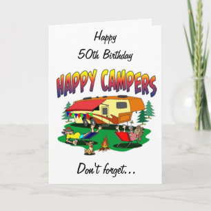 GELUKKIGE VERJAARDAG * 50e * NAAR * DE CAMPER * IN Kaart
