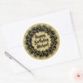 Gelukkige Verjaardag 50ste Koele Nummerpatroon Gou Ronde Sticker (Envelop)