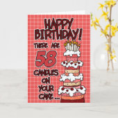 Gelukkige Verjaardag - 58 Jaar Oud Kaart (Gele Bloem)