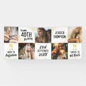 Gelukkige Verjaardag 5 Foto Volwassene Spandoek (Horizontaal)