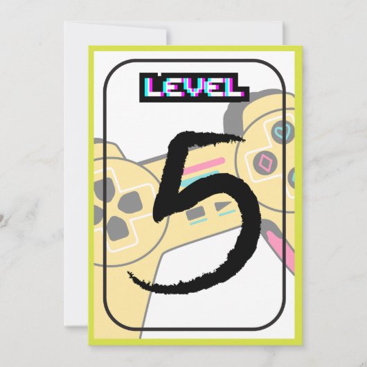 Gelukkige verjaardag - 5e verjaardag - Level Up Kaart (Voorkant)