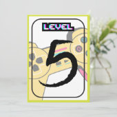Gelukkige verjaardag - 5e verjaardag - Level Up Kaart (Staand voorkant)