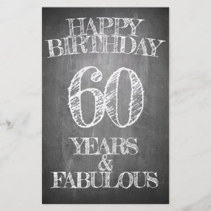 Gelukkige verjaardag - 60 jaar & Fabulous in krijt