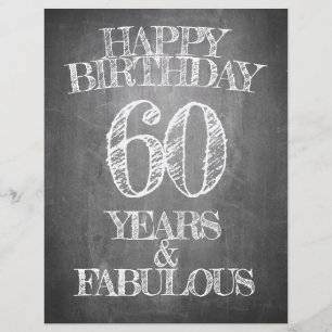 Gelukkige verjaardag - 60 jaar & Fabulous in krijt