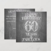 Gelukkige verjaardag - 60 jaar & Fabulous in krijt (Voorkant / Achterkant)