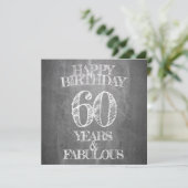 Gelukkige verjaardag - 60 jaar & Fabulous in krijt (Staand voorkant)