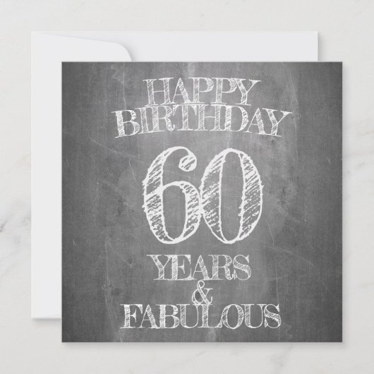 Gelukkige verjaardag - 60 jaar & Fabulous in krijt (Voorkant)