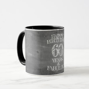 Gelukkige verjaardag - 60 jaar & Fabulous in krijt Mok