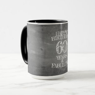 Gelukkige verjaardag - 60 jaar & Fabulous in krijt Mok