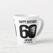 Gelukkige verjaardag 60 naam en twee foto's in jaa latte mok (Rechterhoek)