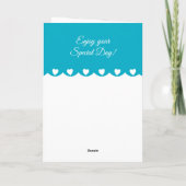 Gelukkige Verjaardag 60 vandaag bloemen turquoise Kaart (Achterkant)