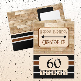 Gelukkige verjaardag 60 vandaag heet zwarte bruin kaart