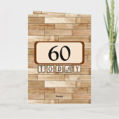 Gelukkige verjaardag 60 vandaag heet zwarte bruin kaart (Achterkant)