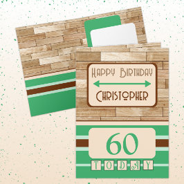 Gelukkige verjaardag 60 vandaag naam groen bruin kaart