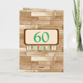 Gelukkige verjaardag 60 vandaag naam groen bruin kaart (Achterkant)