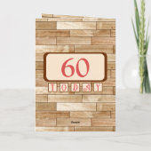 Gelukkige verjaardag 60 vandaag naam rood bruin kaart (Achterkant)