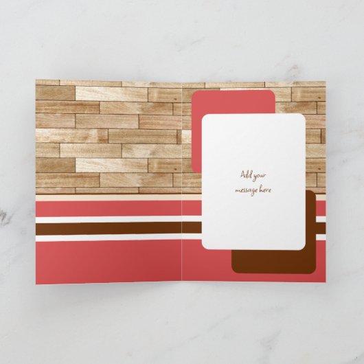 Gelukkige verjaardag 60 vandaag naam rood bruin kaart (Binnen)